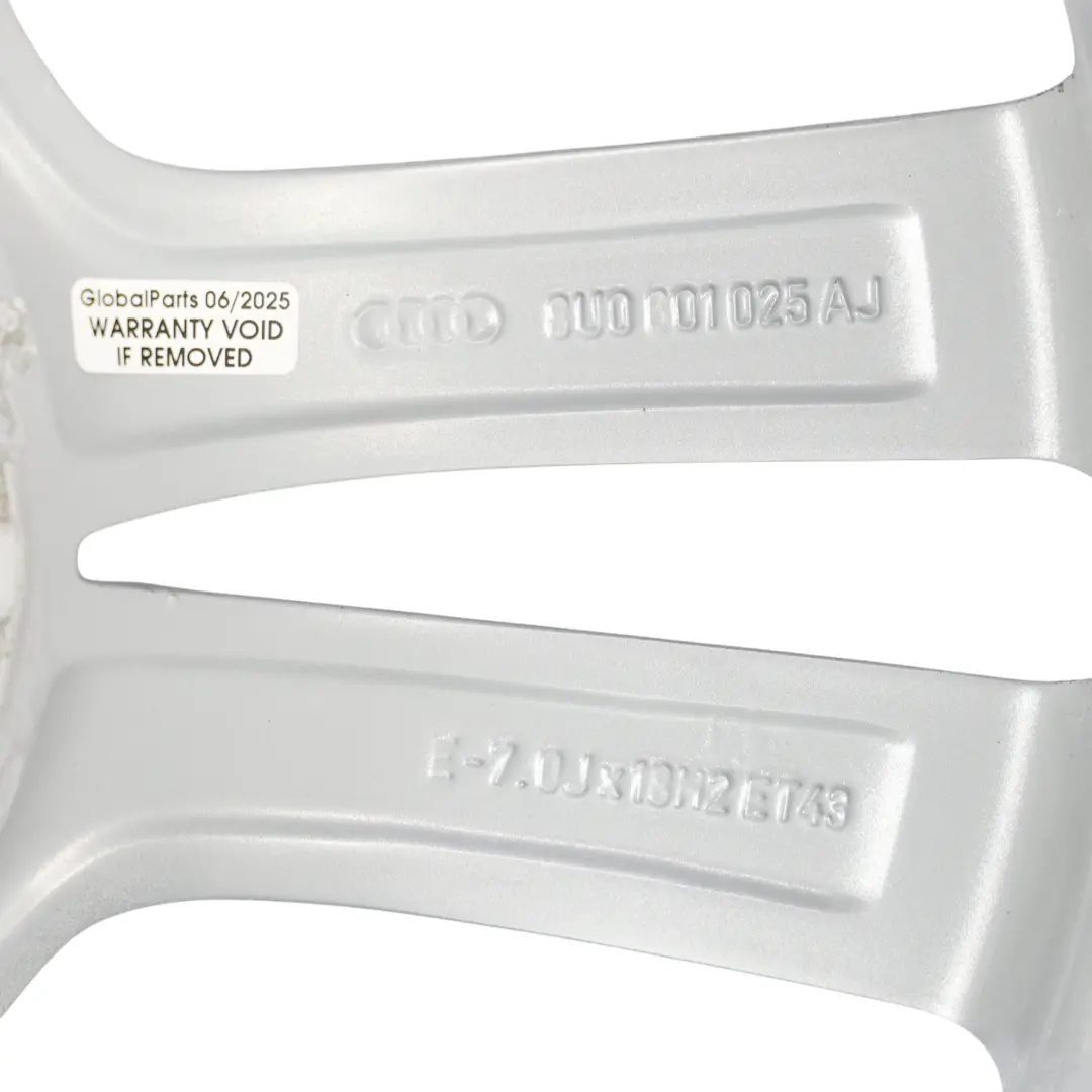 Audi Q3 8U Silver Wheel Alloy Rim 18" 7J ET:43 Double Star Spoke - SKU 8U0601025AJ-4 - Part number 8U0601025AJ