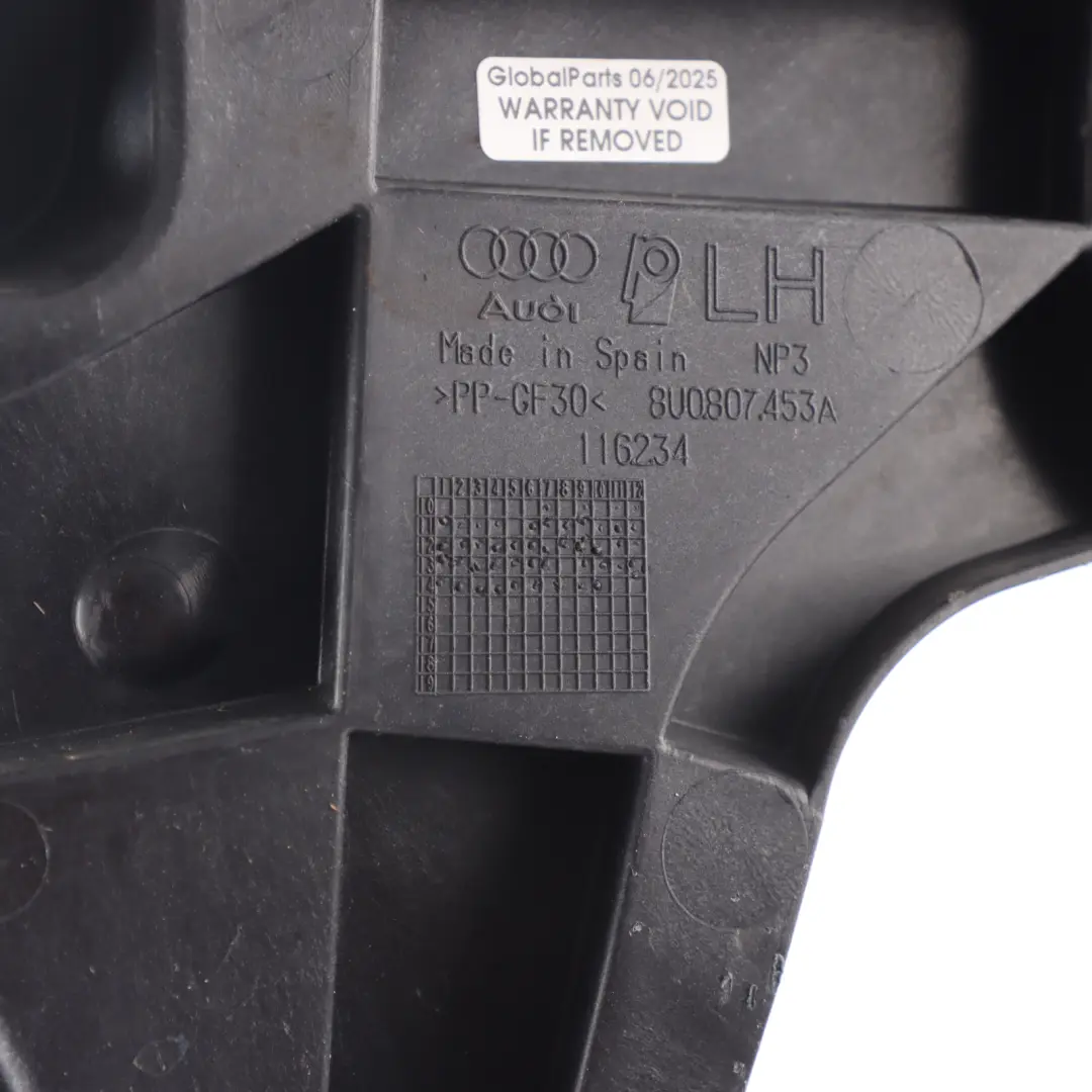 Audi Q3 8U Soporte Parachoques Trasero Carril Guía Izquierda - SKU 8U0807453A - Número de pieza 8U0807453A