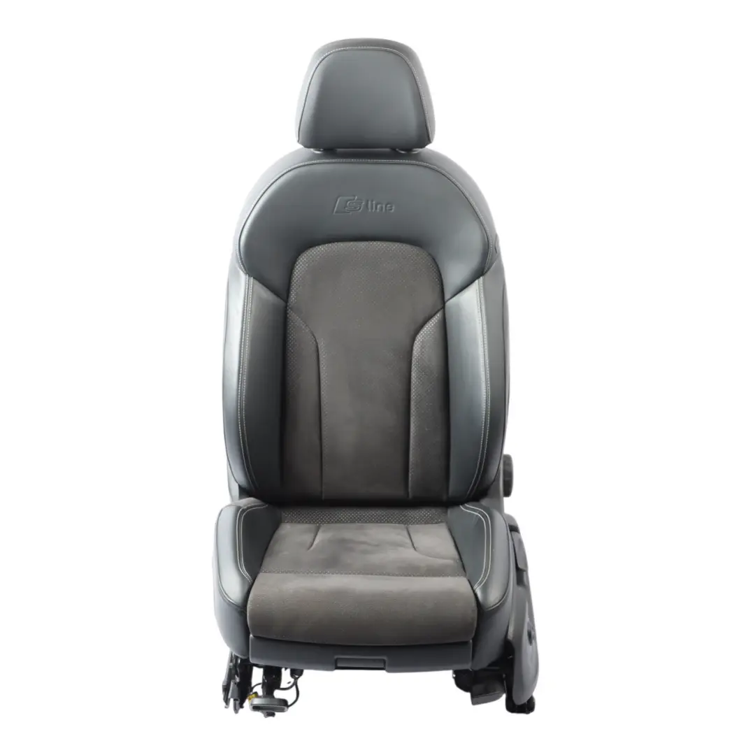 Audi Q3 8U Sedile sportivo anteriore sinistro S-Line Mezza Pelle Nero Argento - SKU 8U0881805AL-1 - Numero di parte 8U0881805AL