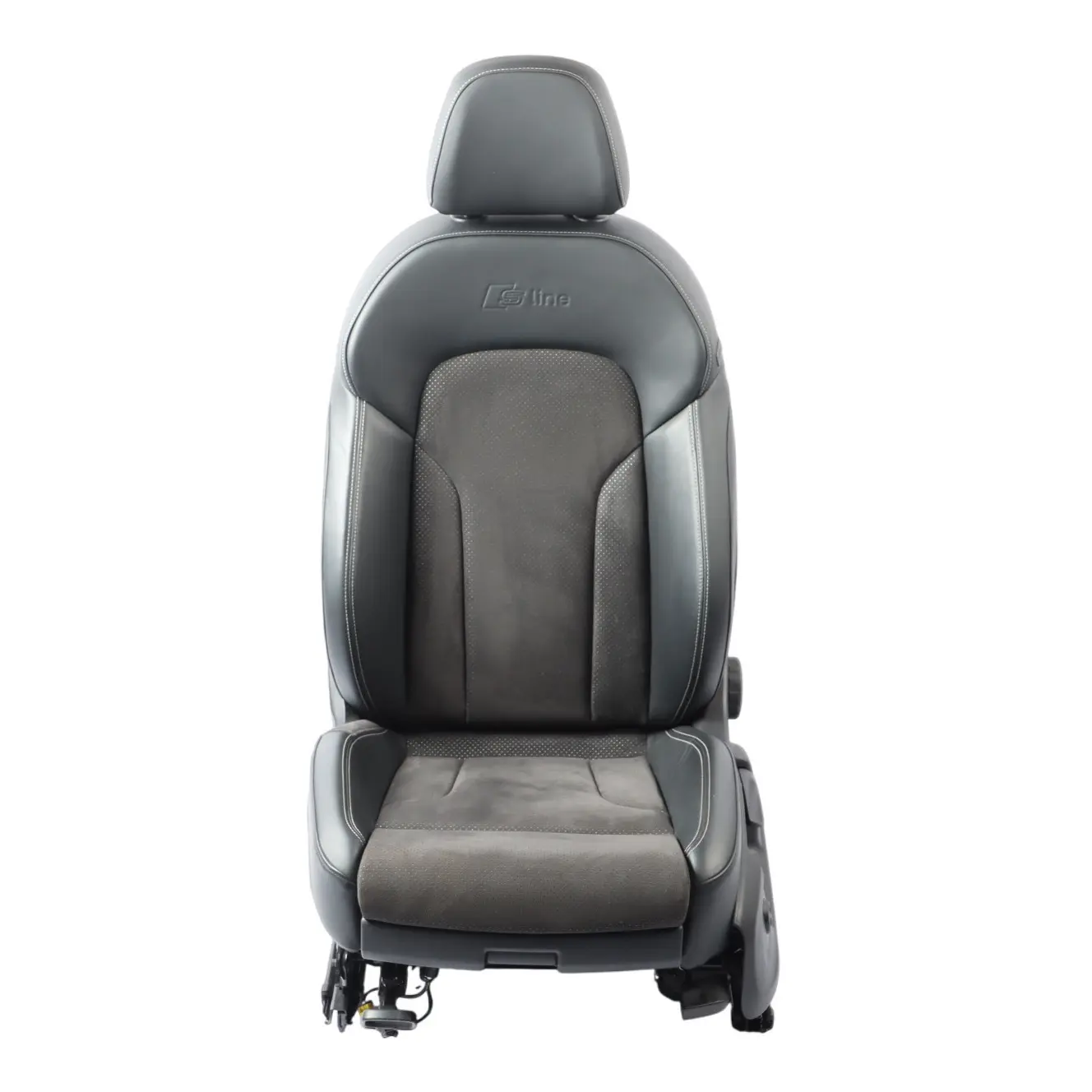 Audi Q3 8U Sedile sportivo anteriore sinistro S-Line Mezza Pelle Nero Argento