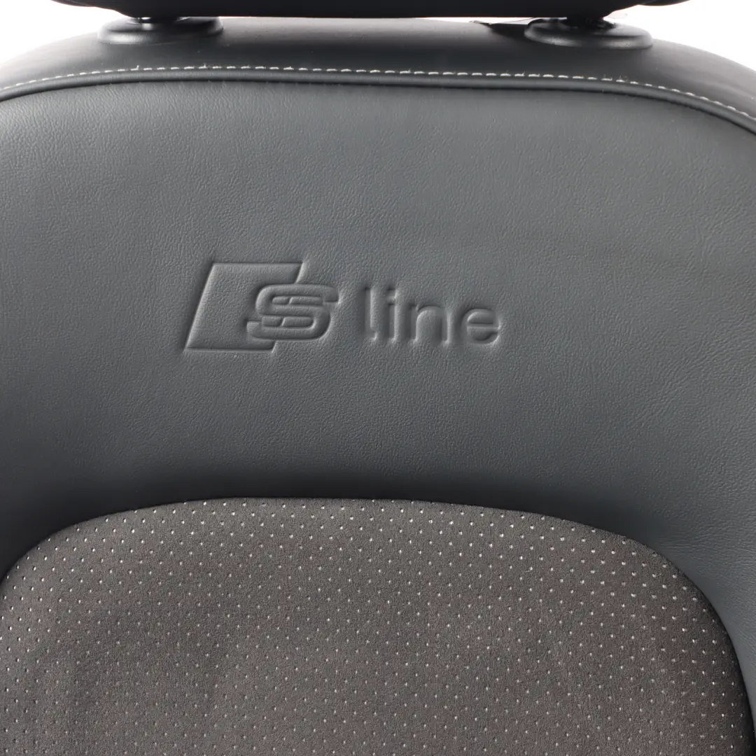 Audi Q3 8U Sport Seat Front Left N/S S-Line Interior Half Leather Black Silver - SKU 8U0881805AL-1 - Part number 8U0881805AL