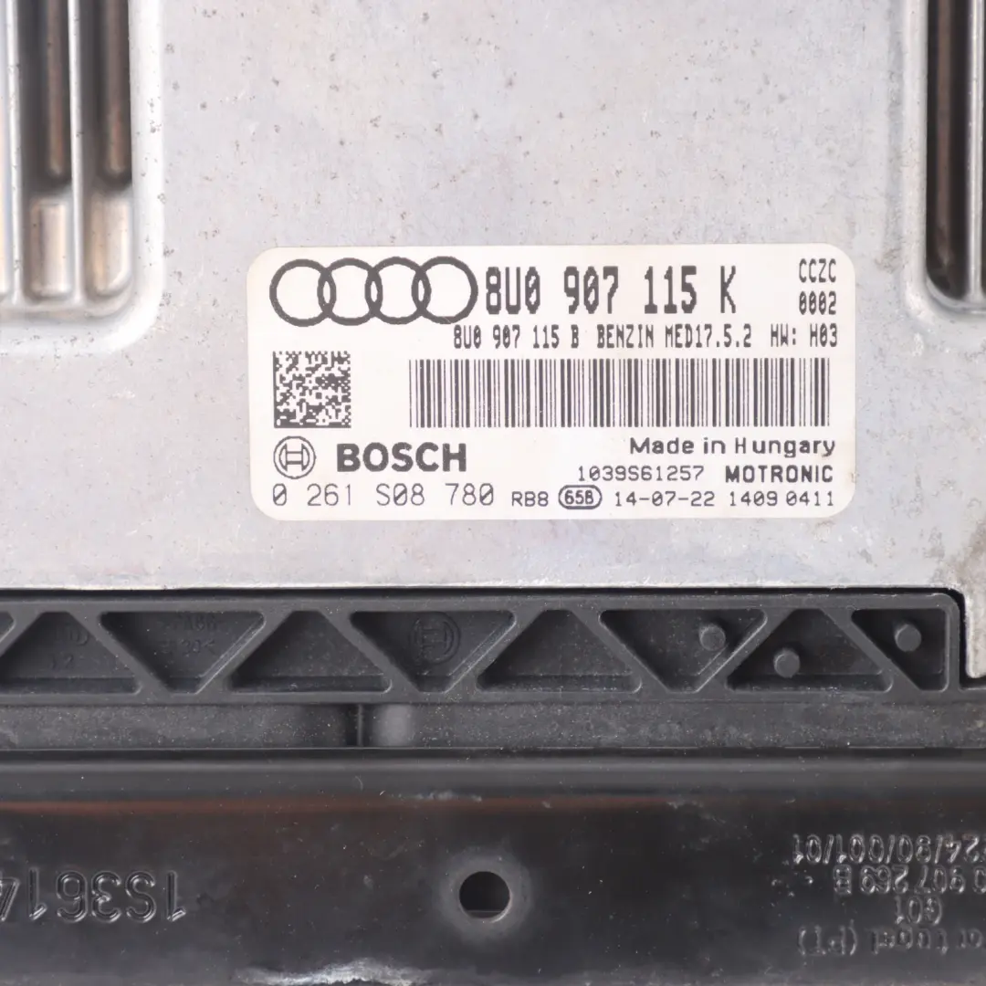 CCZC 170CH Calculateur Moteur Automatique pour Audi Q3 8U 2.0 TFSI Quattro à propos du numéro de pièce 8U0907115K Audi Q3 8U 2.0 TFSI Quattro CCZC 170CH Calculateur Moteur Automatique - SKU 8U0907115K - Numéro de pièce 8U0907115K