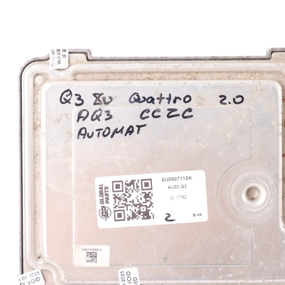 Audi Q3 8U 2.0 TFSI Quattro CCZC 170HP Controllo Motore Automatico - SKU 8U0907115K - Numero di parte 8U0907115K
