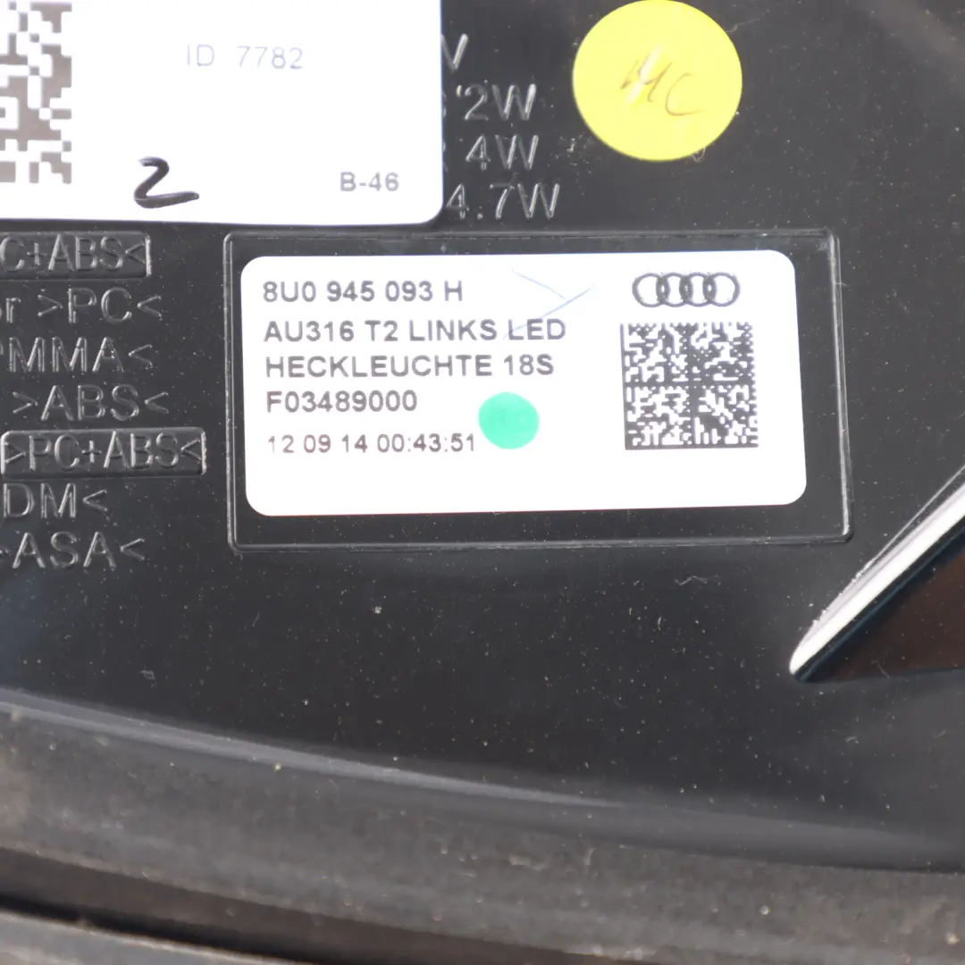 Tail Light Lamp Inner Left N/S LED to Audi Q3 8U Rear with Part number 8U0945093H Audi Q3 8U Rear Tail Light Lamp Inner Left N/S LED - SKU 8U0945093H - Part number 8U0945093H