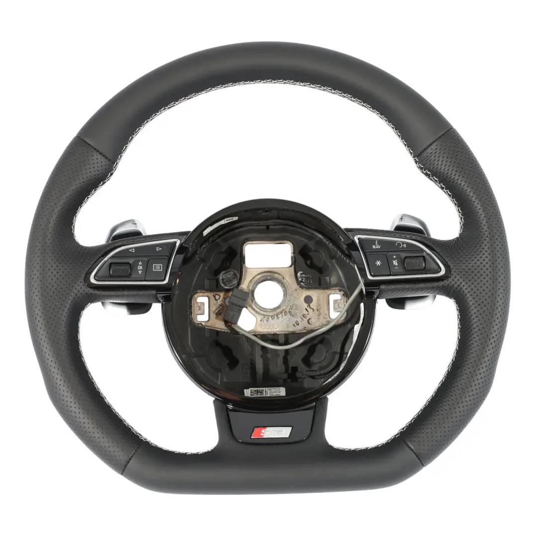 Audi S3 8V Lenkrad NEU Schwarz Leder Flachboden Schaltwippen - SKU 8V0419091AB-1 - Teilenummer 8V0419091AB