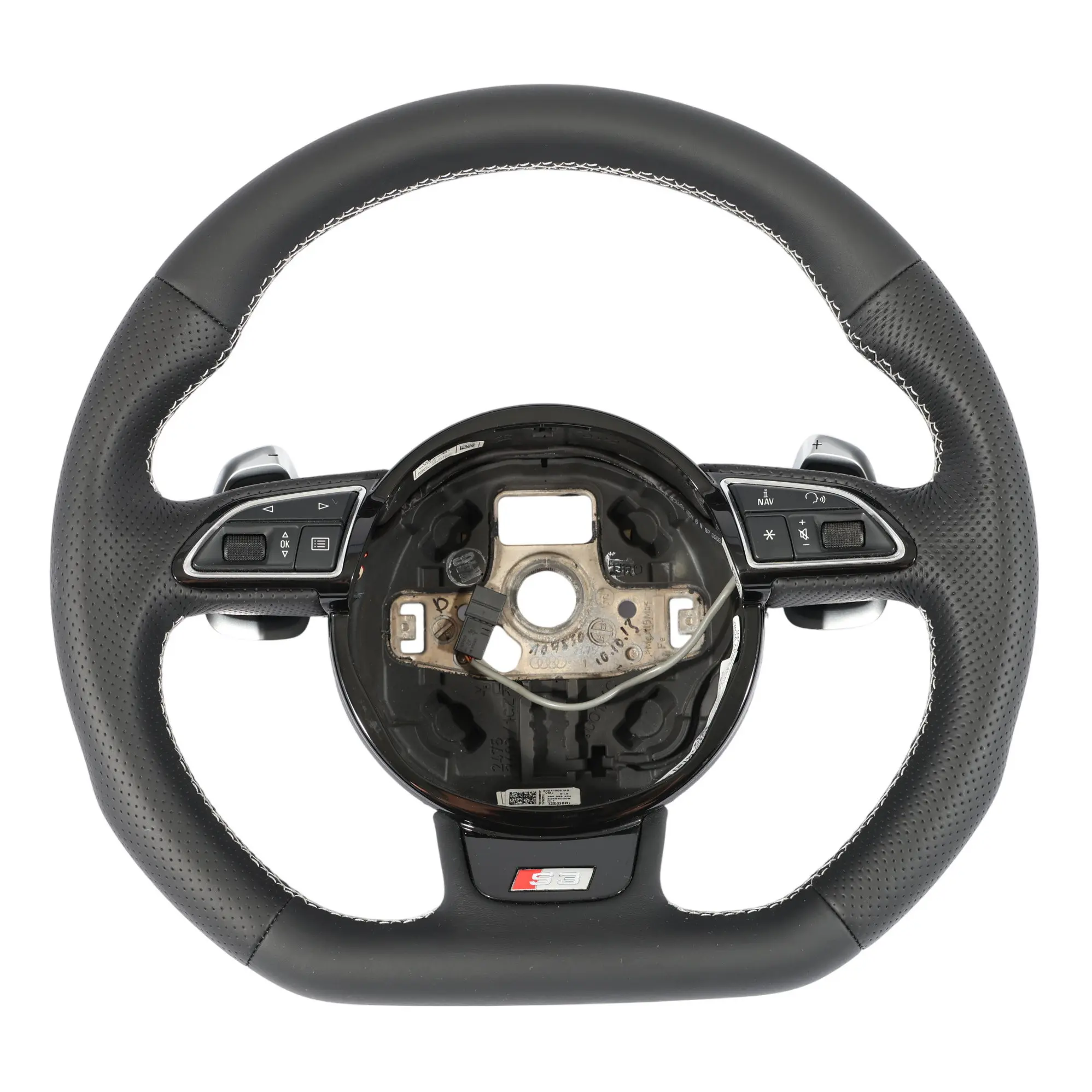 Audi S3 8V Steering Wheel NEW Black Leather Flat Bottom Paddle Shift 8V0419091AB