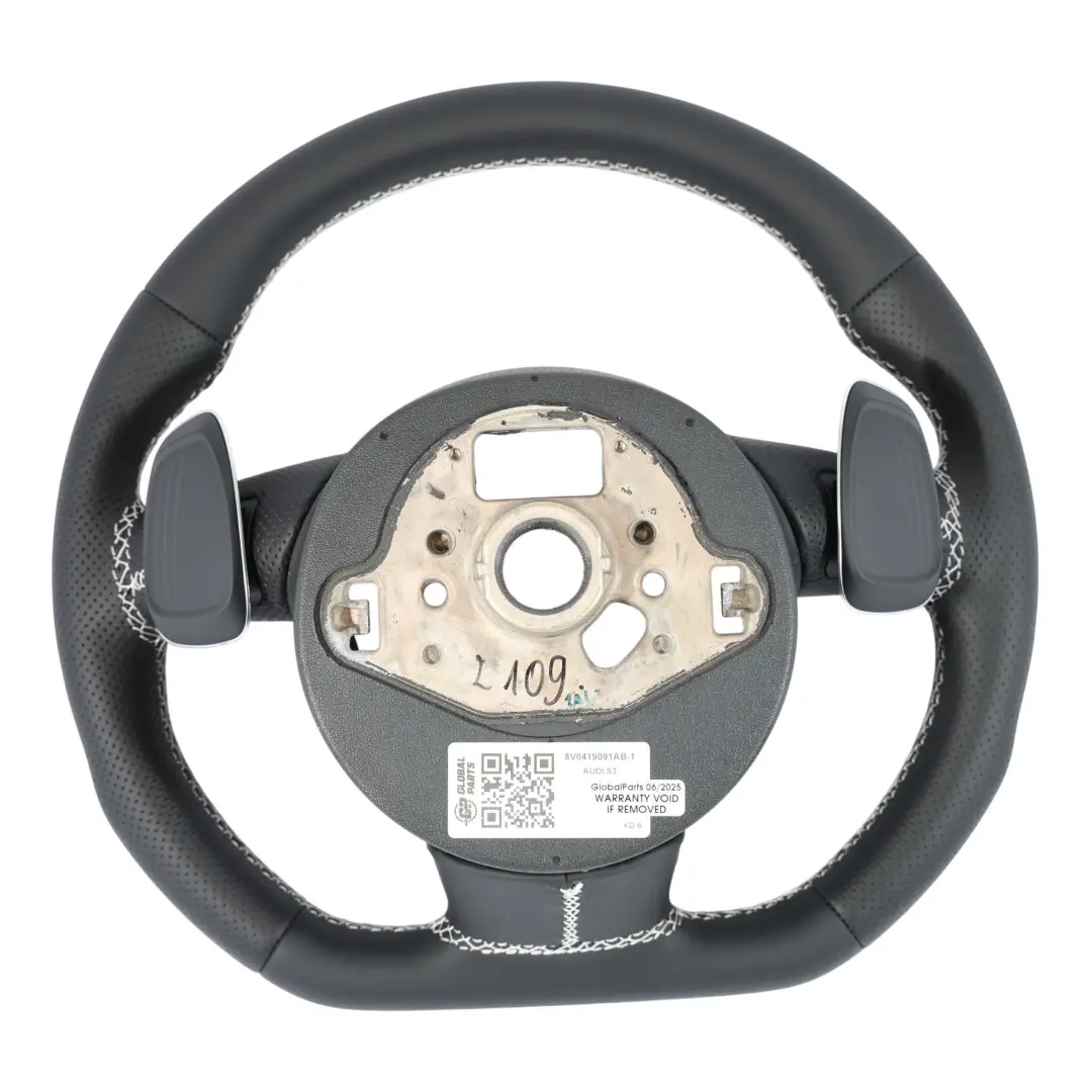 Audi S3 8V Lenkrad NEU Schwarz Leder Flachboden Schaltwippen - SKU 8V0419091AB-1 - Teilenummer 8V0419091AB