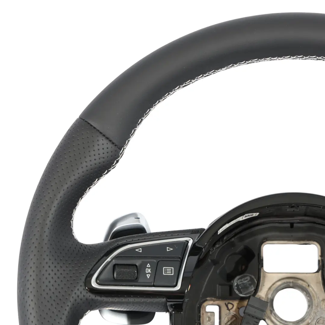 Audi S3 8V Kierownica NOWA Czarna Skóra Ścięta Łopatki - SKU 8V0419091AB-1 - Numer Części 8V0419091AB