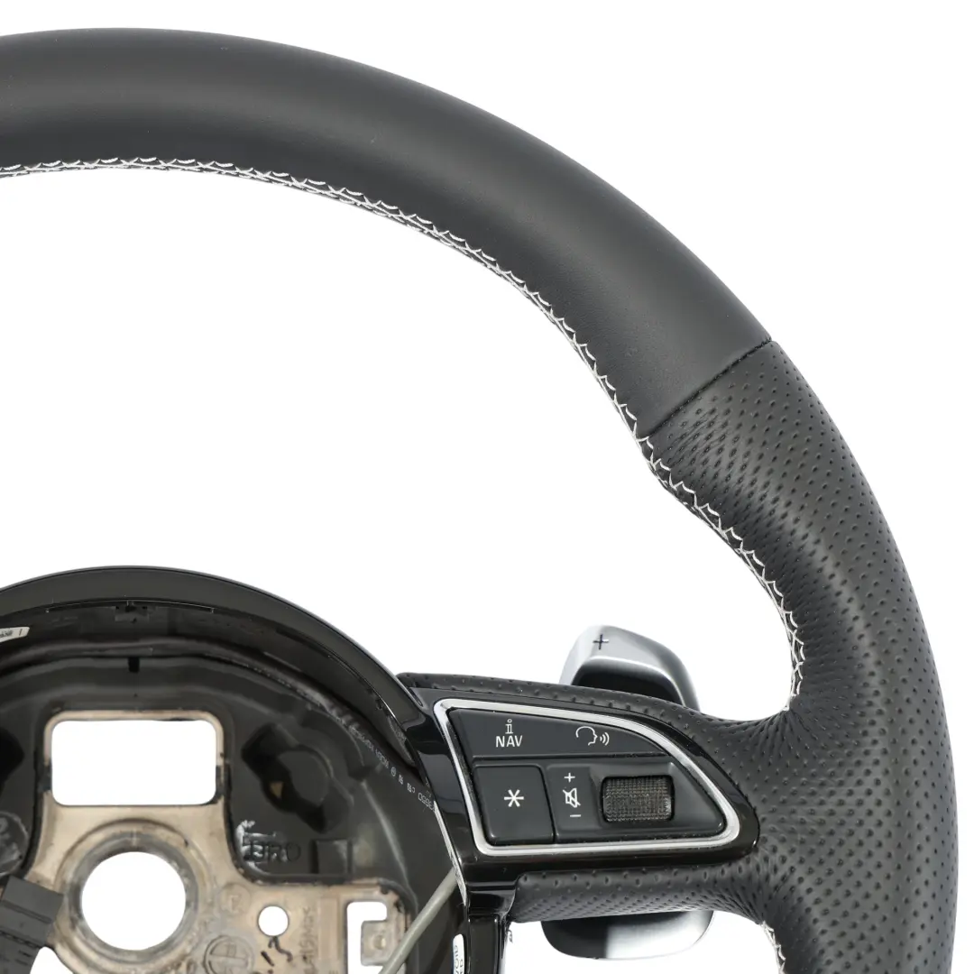 Kierownica NOWA Czarna Skóra Ścięta Łopatki do Audi S3 8V o numerze 8V0419091AB Audi S3 8V Kierownica NOWA Czarna Skóra Ścięta Łopatki - SKU 8V0419091AB-1 - Numer Części 8V0419091AB