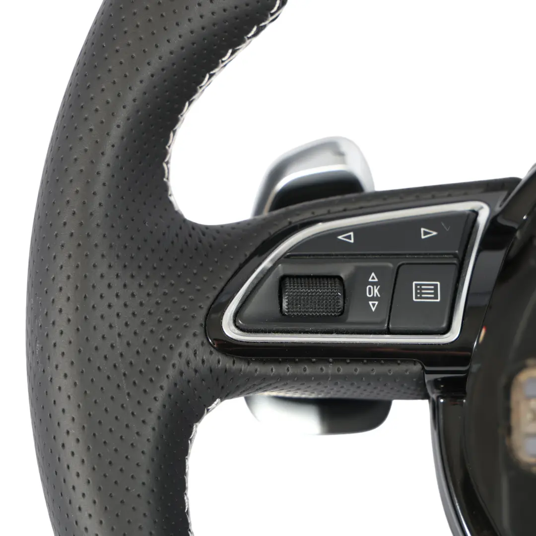 Audi S3 8V Steering Wheel NEW Black Leather Flat Bottom Paddle Shift - SKU 8V0419091AB-1 - Part number 8V0419091AB