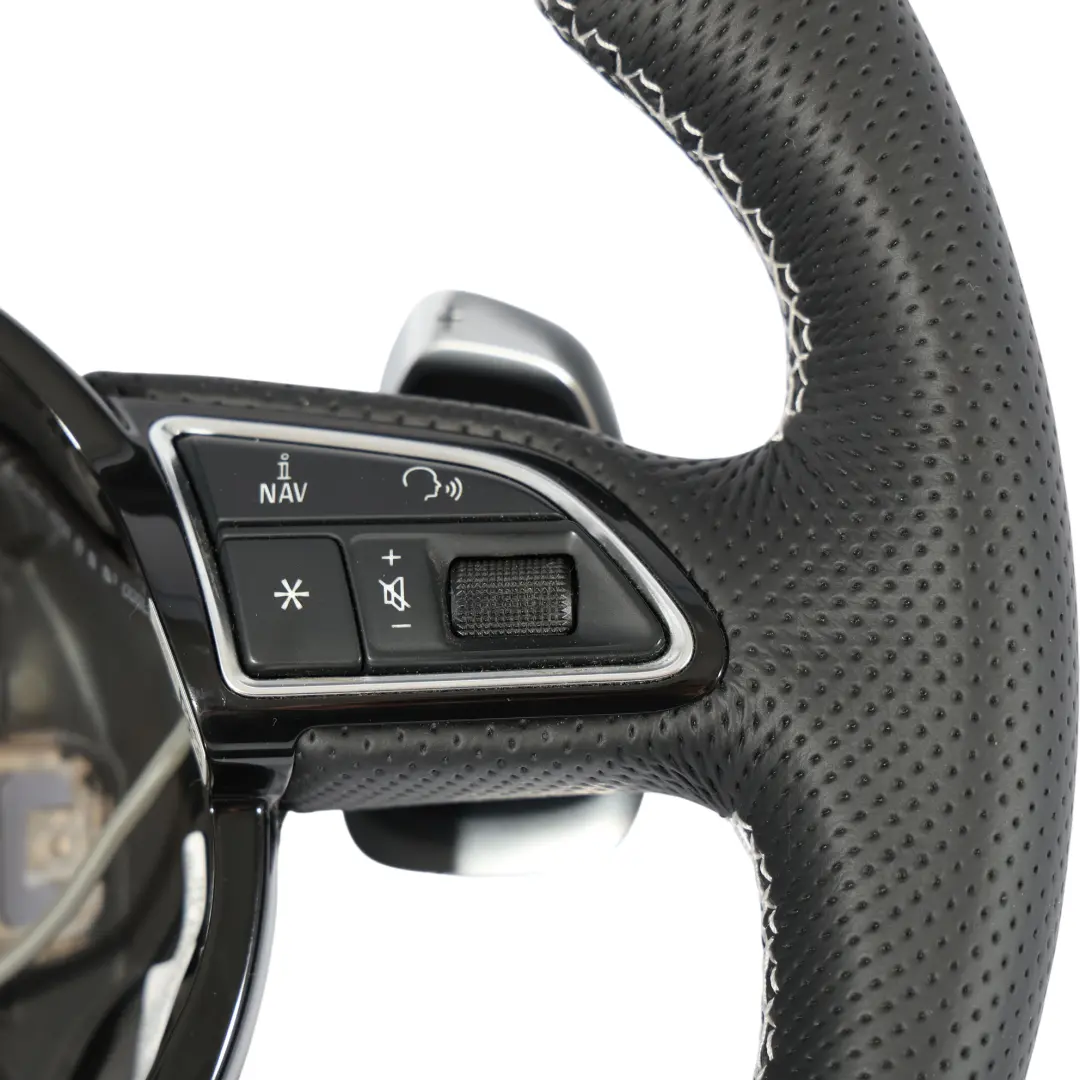 Audi S3 8V Kierownica NOWA Czarna Skóra Ścięta Łopatki - SKU 8V0419091AB-1 - Numer Części 8V0419091AB