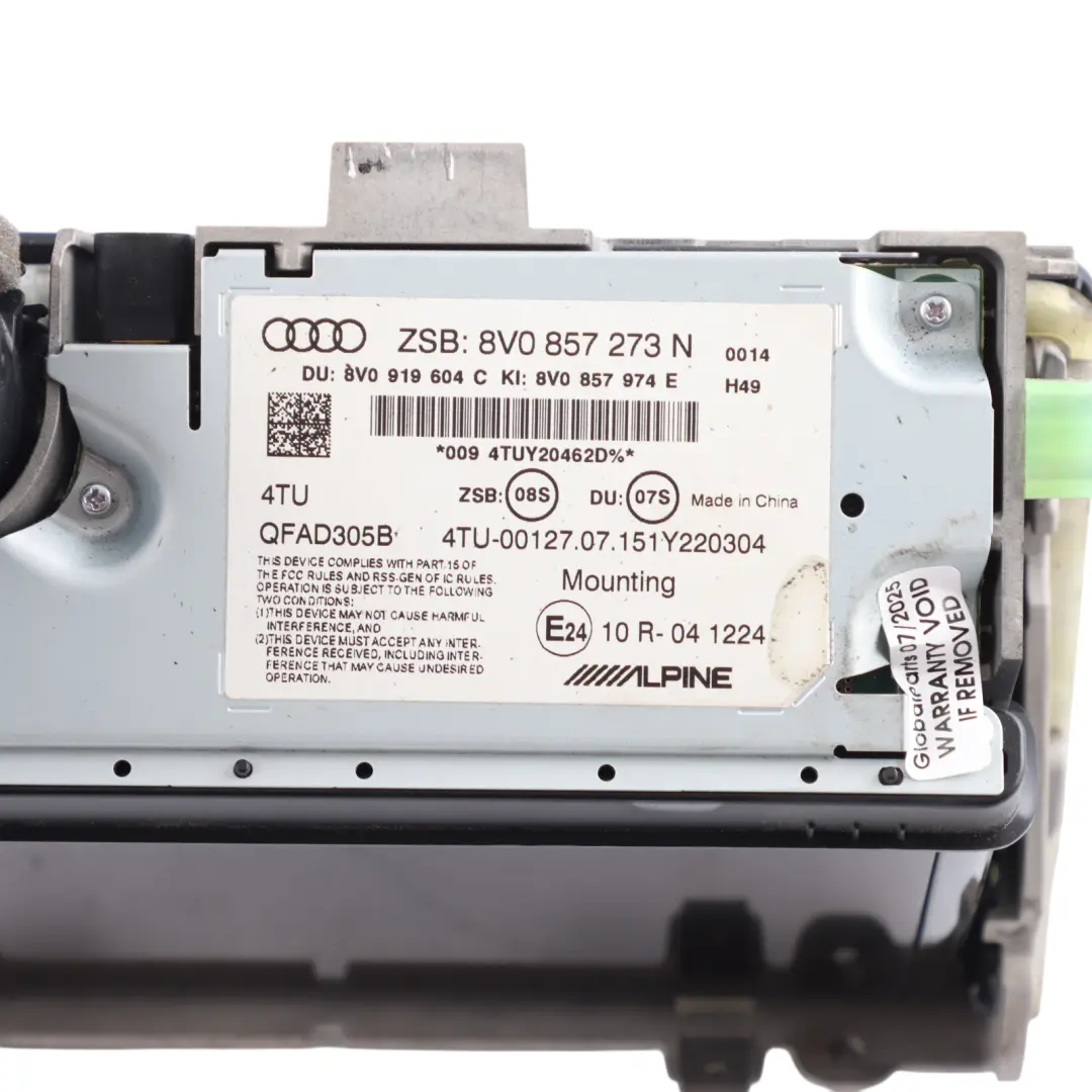 Audi A3 S3 8V Head Up Navigation Multimedia Screen Display Unit - SKU 8V0857273N-1 - Part number 8V0857273N