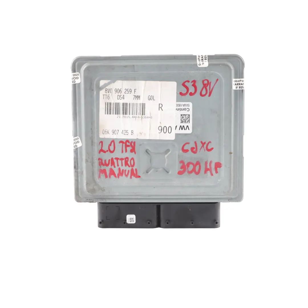 Audi S3 8V 2.0 TFSI CJXC 300HP Quattro Komputer Silnika ECU Kit - SKU 8V0906259F-2 - Numer Części 8V0906259F