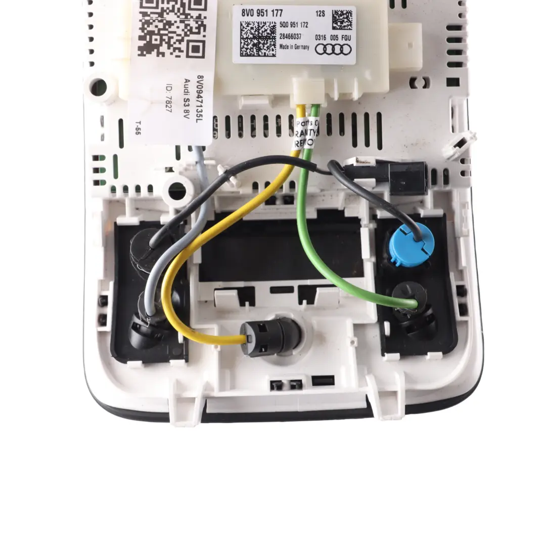 Front Interior Reading Light Lamp Headliner Roof to Audi S3 8V with Part number 8V0947135L Audi S3 8V Front Interior Reading Light Lamp Headliner Roof - SKU 8V0947135L - Part number 8V0947135L