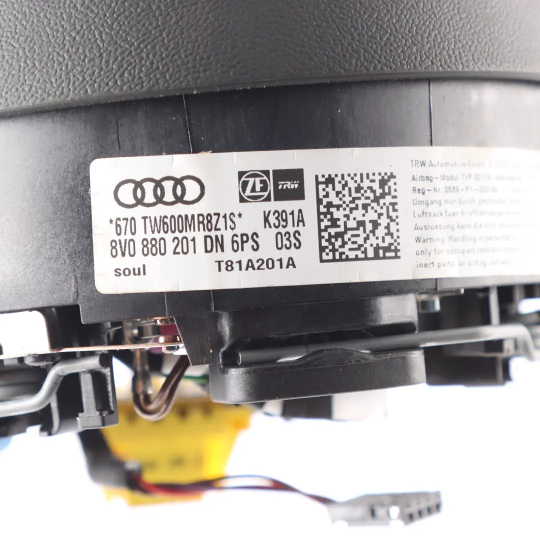 Steering Wheel Air Module Driver's Side to Audi S3 8V with Part number 8V880201DN Audi S3 8V Steering Wheel Air Module Driver's Side - SKU 8V880201DN - Part number 8V880201DN