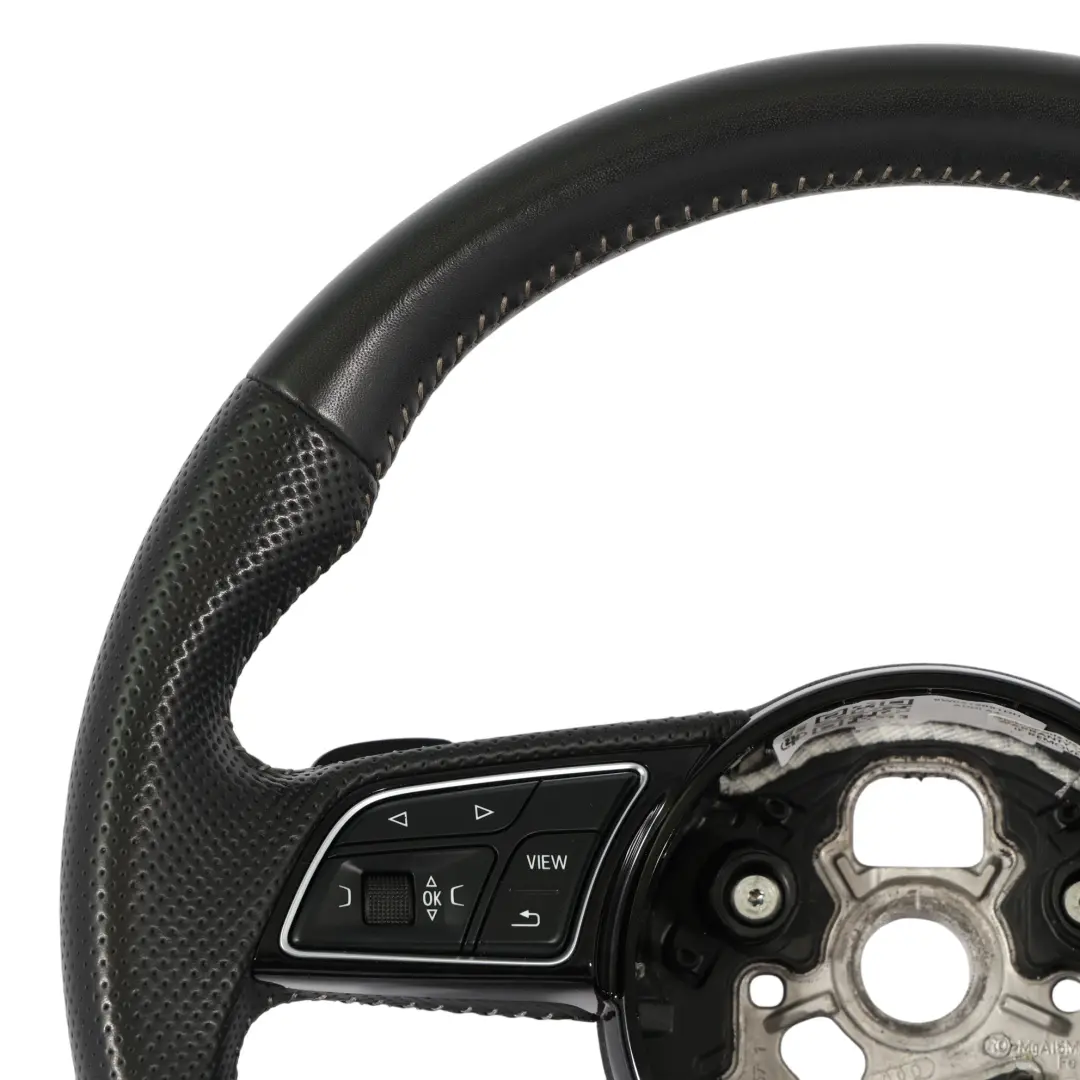 Audi A4 B9 A5 F5 Volante S-Line Cuero Negro Palanca de Cambio - SKU 8W0419091DH - Número de pieza 8W0419091DH