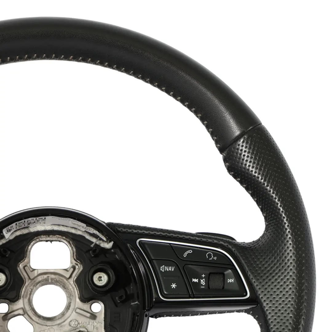 Audi A4 B9 A5 F5 Steering Wheel S-Line Black Leather Paddle Shift - SKU 8W0419091DH - Part number 8W0419091DH