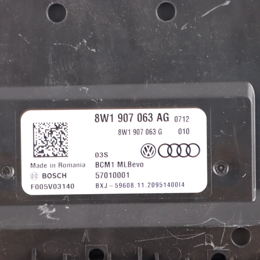 Modulo Unità Comfort Controllo Carrozzeria BCM ECU per Audi A4 B9 con numero di parte 8W1907063AG Audi A4 B9 Modulo Unità Comfort Controllo Carrozzeria BCM ECU - SKU 8W1907063AG - Numero di parte 8W1907063AG