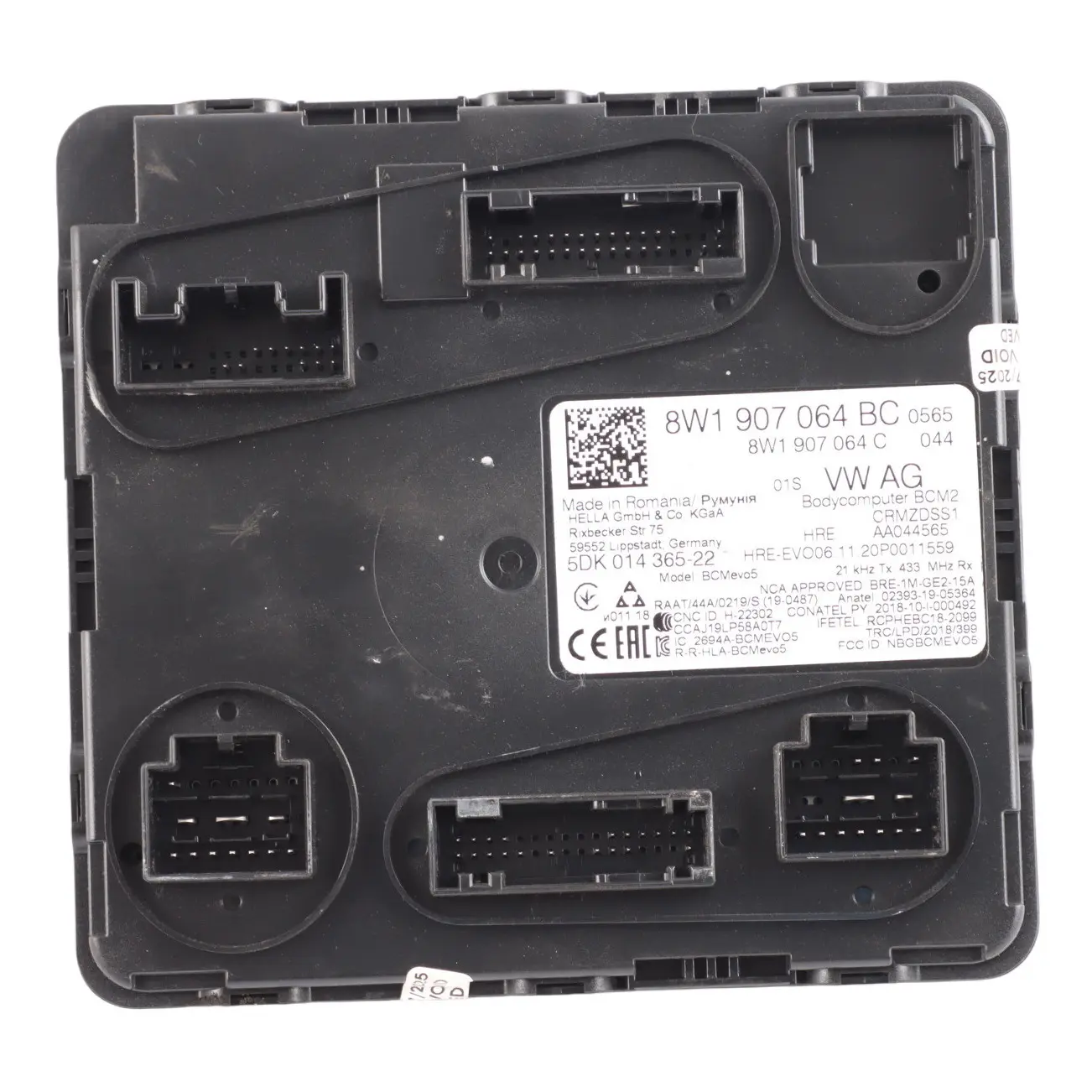 Audi A4 B9 Body Control Module BCM Comfort Control Unit Power Supply 8W1907064BC