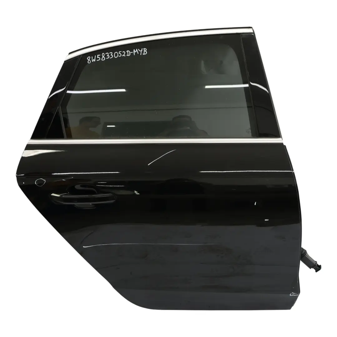 Door Right O/S Mythical Black Metallic - Y9T to Audi A4 B9 Avant Rear with Part number 8W5833052D Audi A4 B9 Avant Rear Door Right O/S Mythical Black Metallic - Y9T - SKU 8W5833052D-MYB - Part number 8W5833052D