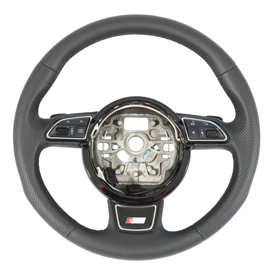 Kierownica S-Line NOWA Czarna Skóra Łopatki do Audi A6 C7 o numerze 8X0419091M Audi A6 C7 Kierownica S-Line NOWA Czarna Skóra Łopatki - SKU 8X0419091M-2 - Numer Części 8X0419091M