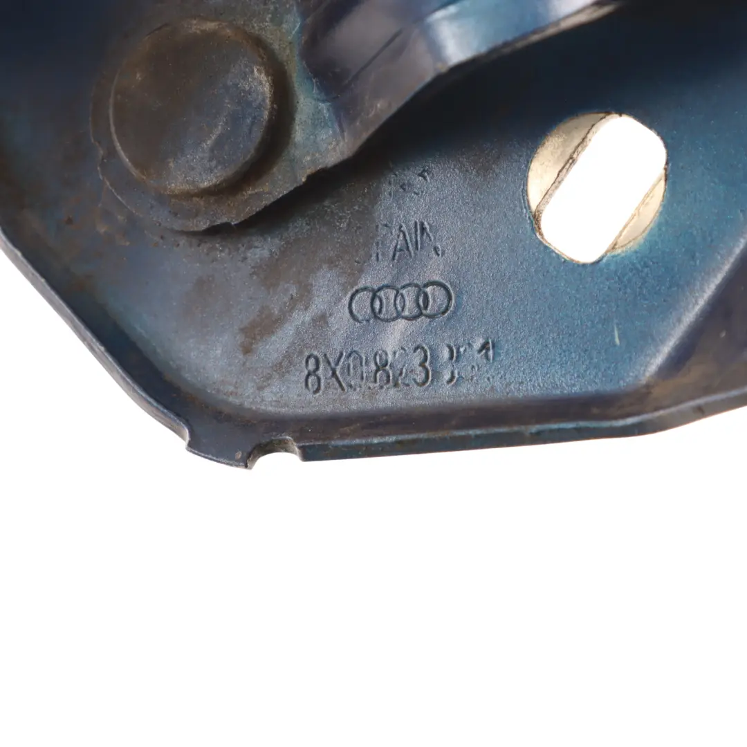 Bonnet Hood Hinge Left N/S Scuba Blue Metallic - X5Q to Audi A1 8X with Part number 8X0823301A Audi A1 8X Bonnet Hood Hinge Left N/S Scuba Blue Metallic - X5Q - SKU 8X0823301A-SCB - Part number 8X0823301A