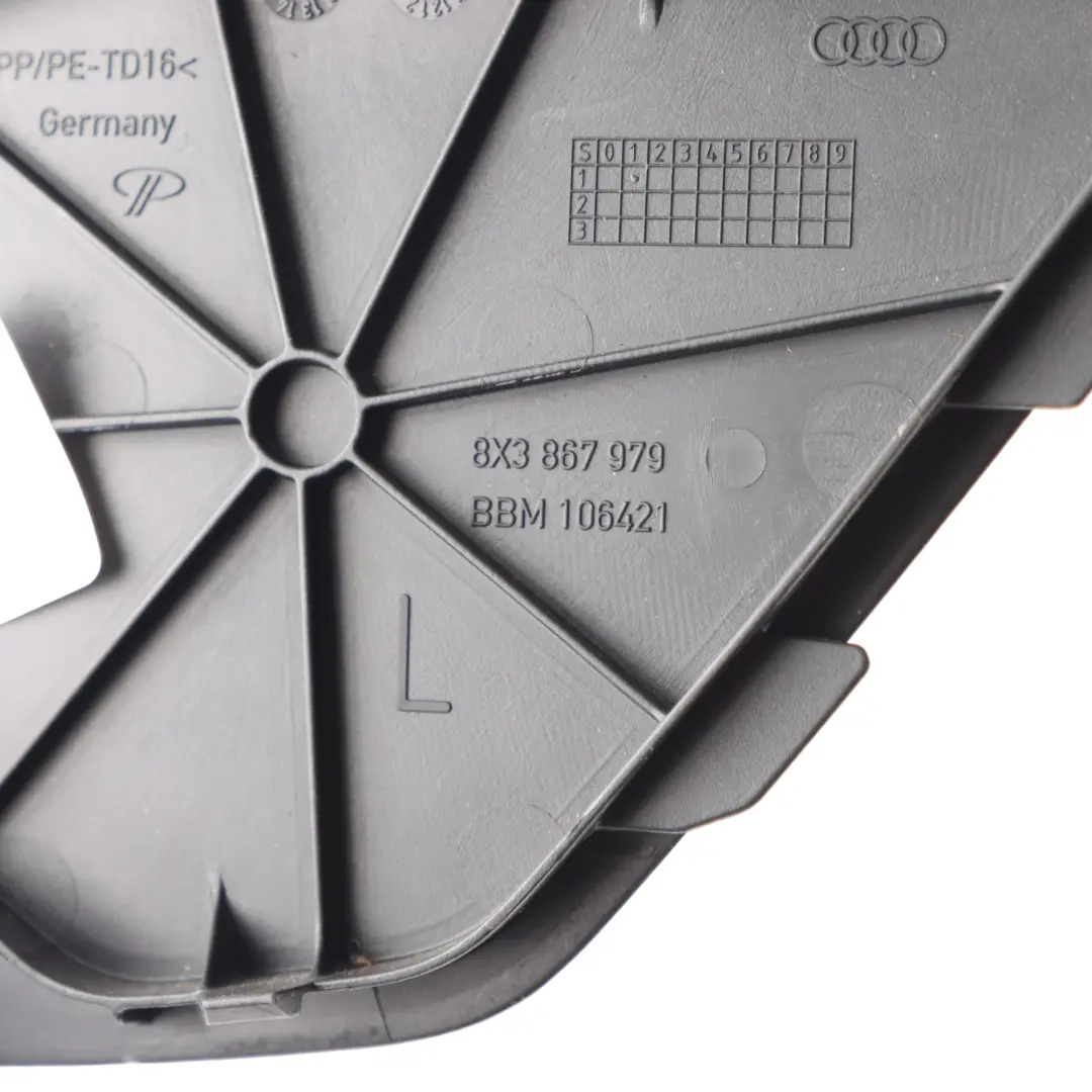 Bootlid Hatch Cover Inner Panel Trim Left N/S 8X3867979 to Audi A1 8X Tailgate with Part number 8X0867657 Audi A1 8X Tailgate Bootlid Hatch Cover Inner Panel Trim Left N/S 8X3867979 - SKU 8X0867657 - Part number 8X0867657