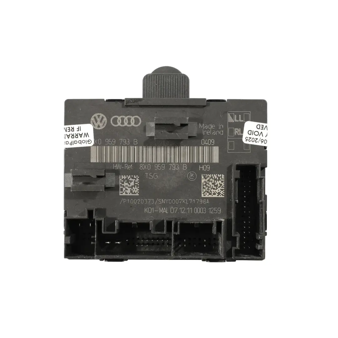 Module De Commande De Porte Avant Côté Conducteur pour Audi A1 8X à propos du numéro de pièce 8X0959793B Audi A1 8X Module De Commande De Porte Avant Côté Conducteur - SKU 8X0959793B - Numéro de pièce 8X0959793B