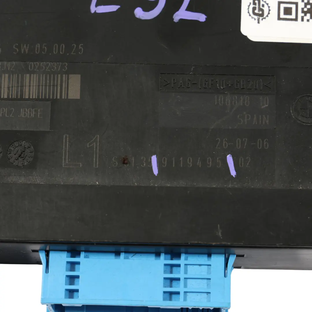 BMW E92 ECU Body Control Module Junction Box L1 PL2 JBBFE - SKU 9119495 - Part number 9119495