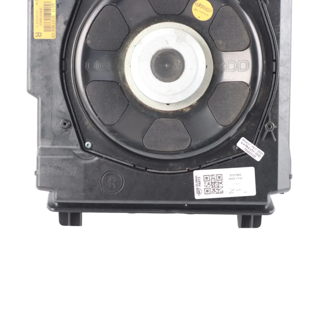Central Bass Hi-Fi Subwoofer Speaker Right O/S to BMW F01 F02 F03 with Part number 9151966 BMW F01 F02 F03 Central Bass Hi-Fi Subwoofer Speaker Right O/S - SKU 9151966 - Part number 9151966