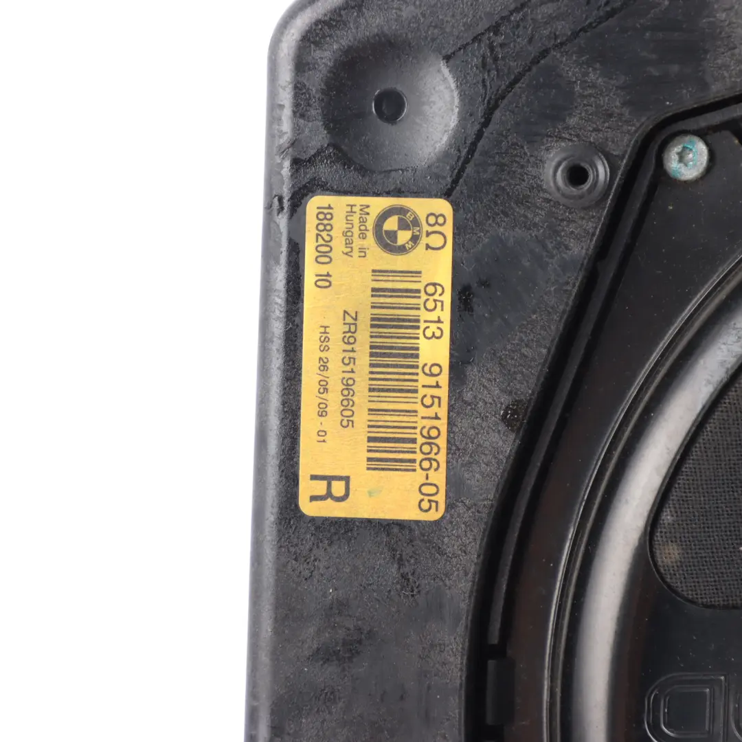 Central Bass Hi-Fi Subwoofer Speaker Right O/S to BMW F01 F02 F03 with Part number 9151966 BMW F01 F02 F03 Central Bass Hi-Fi Subwoofer Speaker Right O/S - SKU 9151966 - Part number 9151966