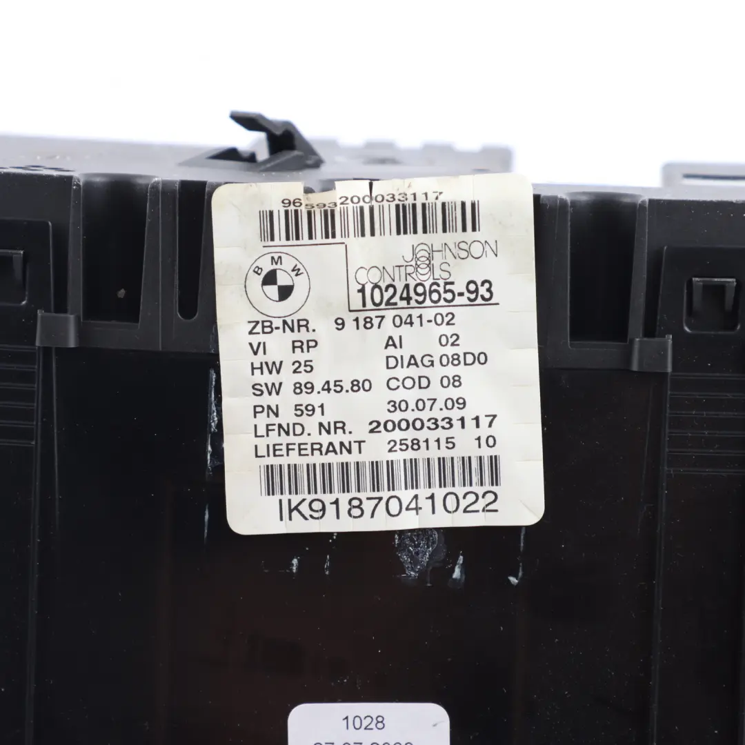 Instrument Cluster Speedo Clocks Manual to BMW E81 E87 LCI E88 Petrol with Part number 9187041 BMW E81 E87 LCI E88 Petrol Instrument Cluster Speedo Clocks Manual - SKU 9187041 - Part number 9187041