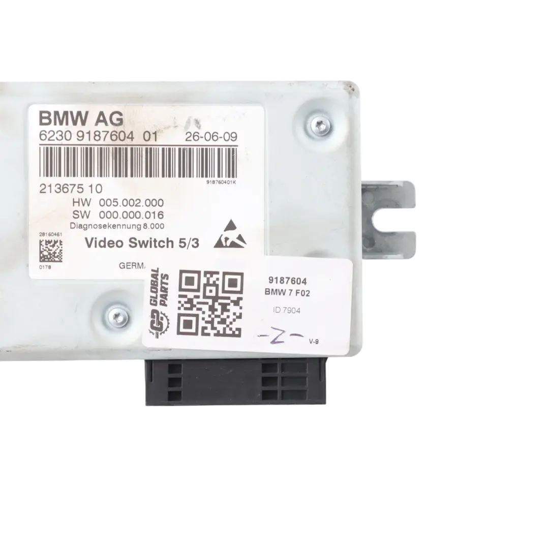 BMW F07 F10 F11 F12 TV Video Switch Control Module Unit - SKU 9187604 - Part number 9187604