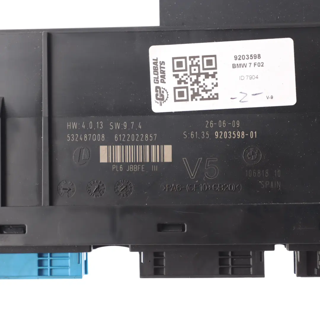 BMW F01 F02 F03 ECU Body Comfort Control Module Junction Box JBBFE III - SKU 9203598 - Part number 9203598