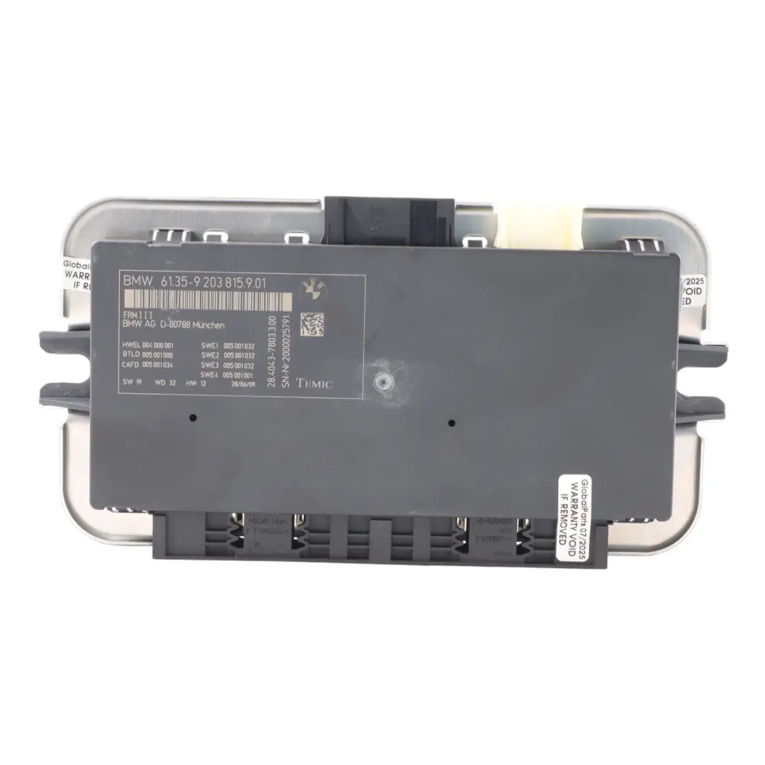 Footwell Light Module Control Unit ECU FRM III to BMW F01 F02 F04 with Part number 9203815 BMW F01 F02 F04 Footwell Light Module Control Unit ECU FRM III - SKU 9203815 - Part number 9203815