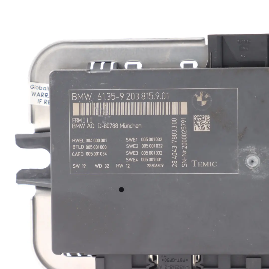 BMW F01 F02 F04 Footwell Light Module Control Unit ECU FRM III - SKU 9203815 - Part number 9203815