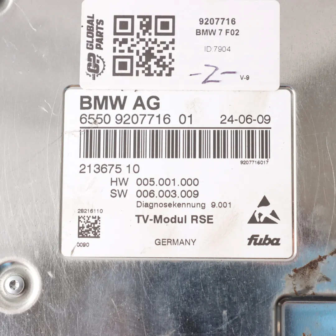 BMW X5 E70 X6 E71 Computer Control Unit DVD Player RSE MID PLUS PL4 - SKU 9207716 - Part number 9207716