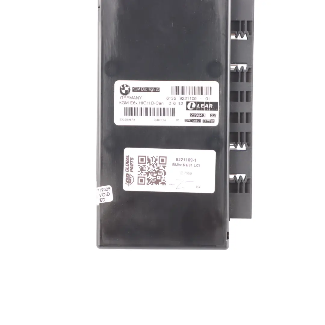 Body Gateway Module Unit KGM E6X High 28 D-Can Lear to BMW E61 LCI with Part number 9221109 BMW E61 LCI Body Gateway Module Unit KGM E6X High 28 D-Can Lear - SKU 9221109-1 - Part number 9221109