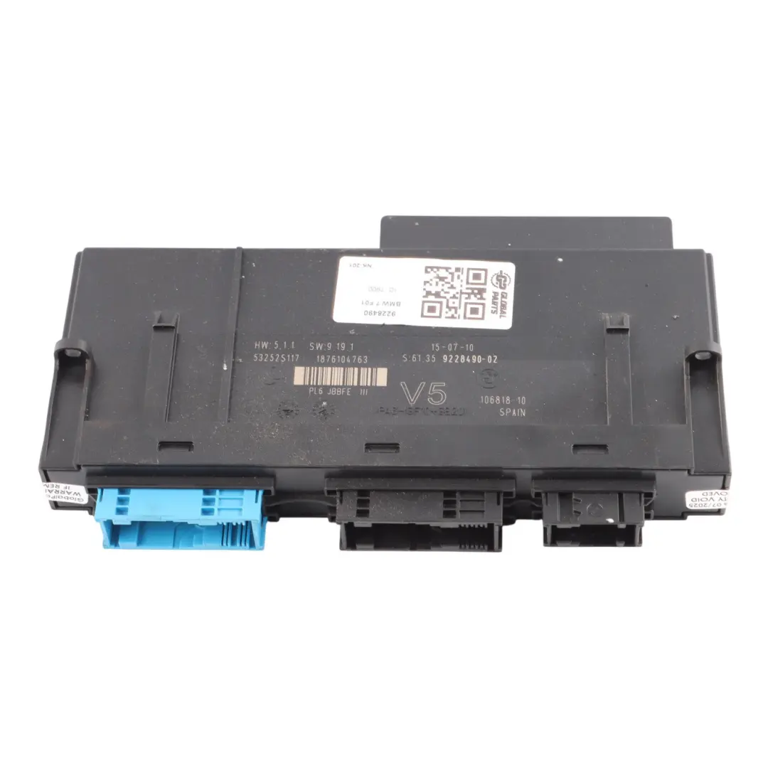 Body Control Module JBBFE III V5 Junction Box ECU to BMW F10 with Part number 9228490 BMW F10 Body Control Module JBBFE III V5 Junction Box ECU - SKU 9228490 - Part number 9228490