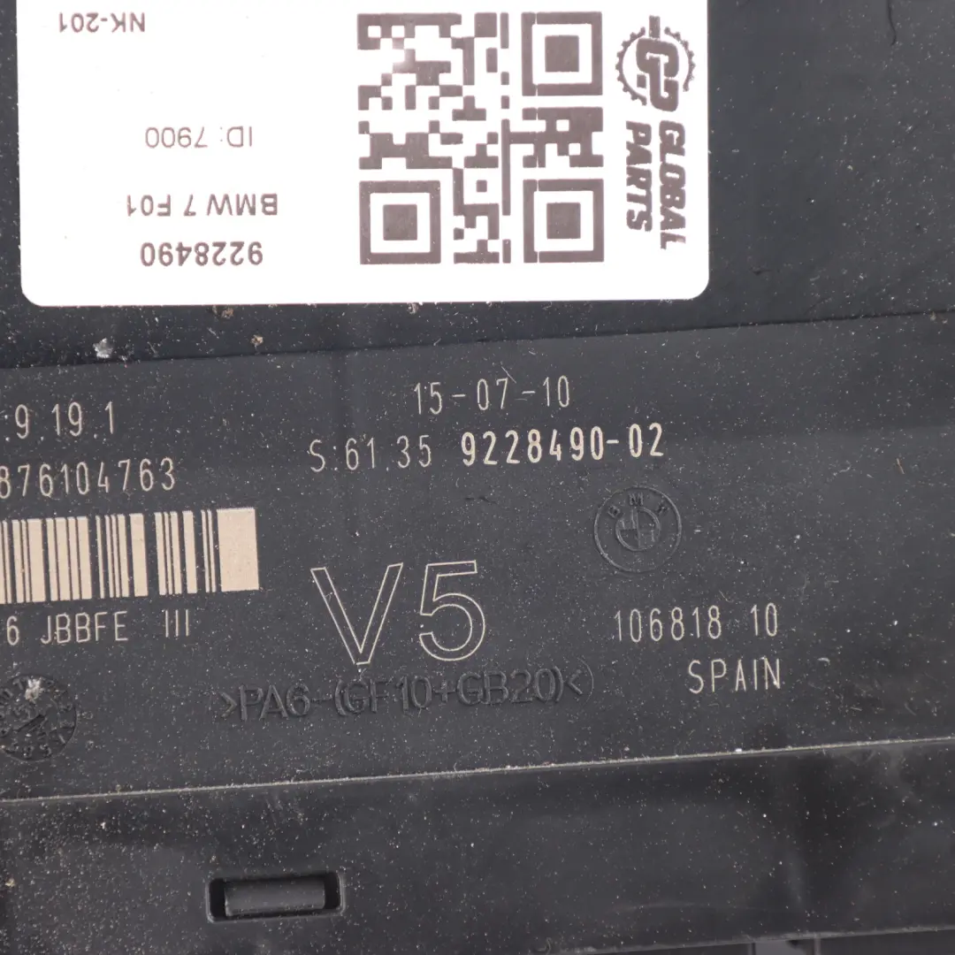 Body Control Module JBBFE III V5 Junction Box ECU to BMW F10 with Part number 9228490 BMW F10 Body Control Module JBBFE III V5 Junction Box ECU - SKU 9228490 - Part number 9228490