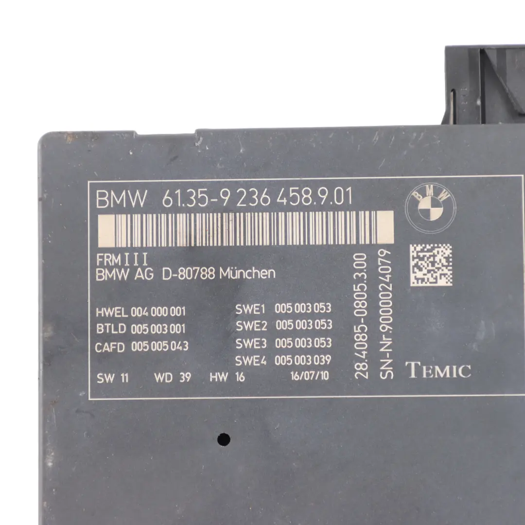 BMW F01 F02 F04 F07 LCI Footwell Light Control Module ECU Unit FRM3 - SKU 9236458 - Part number 9236458