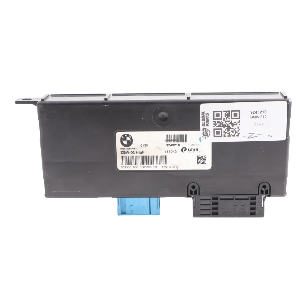 Central Gateway Module ECU Control Unit Lear ZGW-02 High to BMW F10 F11 F12 with Part number 9243210 BMW F10 F11 F12 Central Gateway Module ECU Control Unit Lear ZGW-02 High - SKU 9243210 - Part number 9243210
