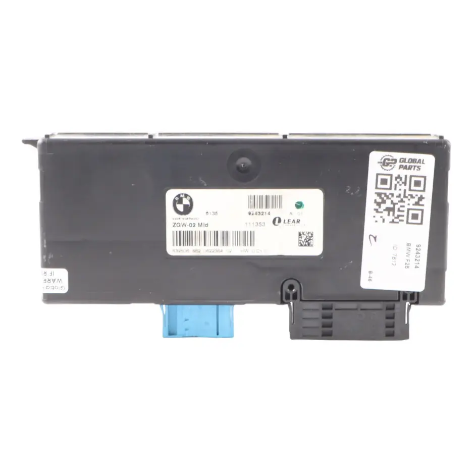 Central Gateway Module Control Unit ECU to BMW X3 F25 with Part number 9243214 BMW X3 F25 Central Gateway Module Control Unit ECU - SKU 9243214 - Part number 9243214