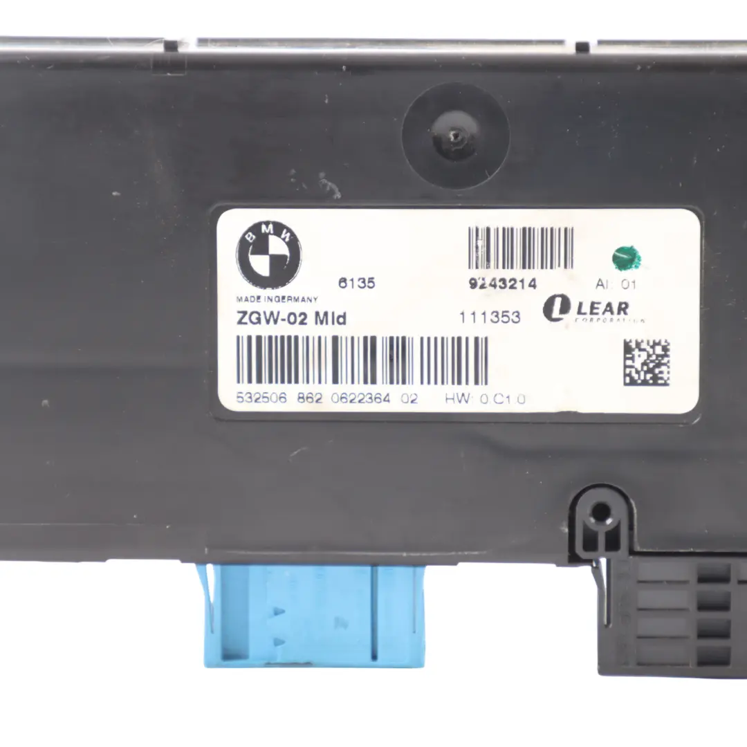 Central Gateway Module Control Unit ECU to BMW X3 F25 with Part number 9243214 BMW X3 F25 Central Gateway Module Control Unit ECU - SKU 9243214 - Part number 9243214