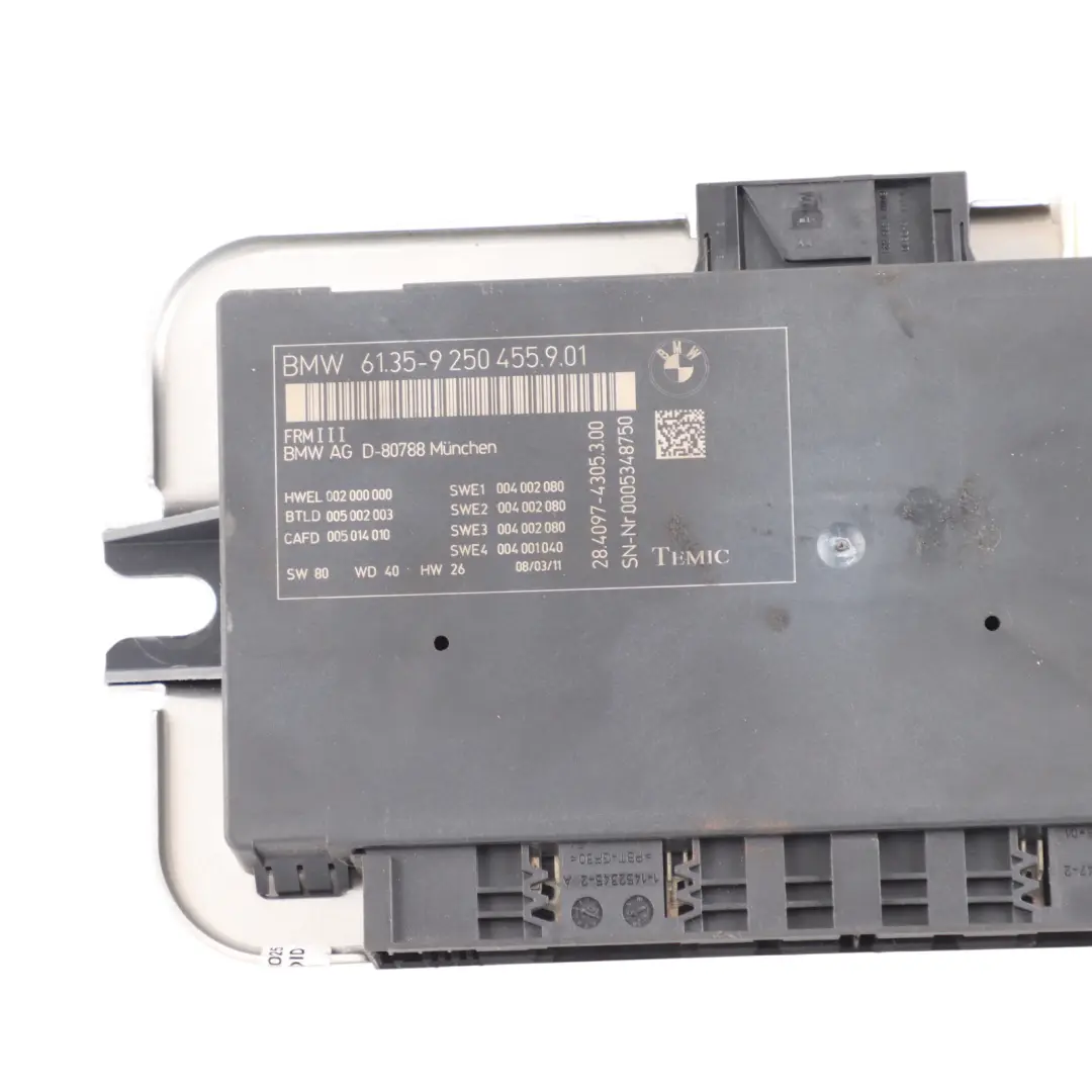 BMW F10 Footwell Light Control Module ECU Unit FRM3 TEMIC - SKU 9250455-1 - Part number 9250455