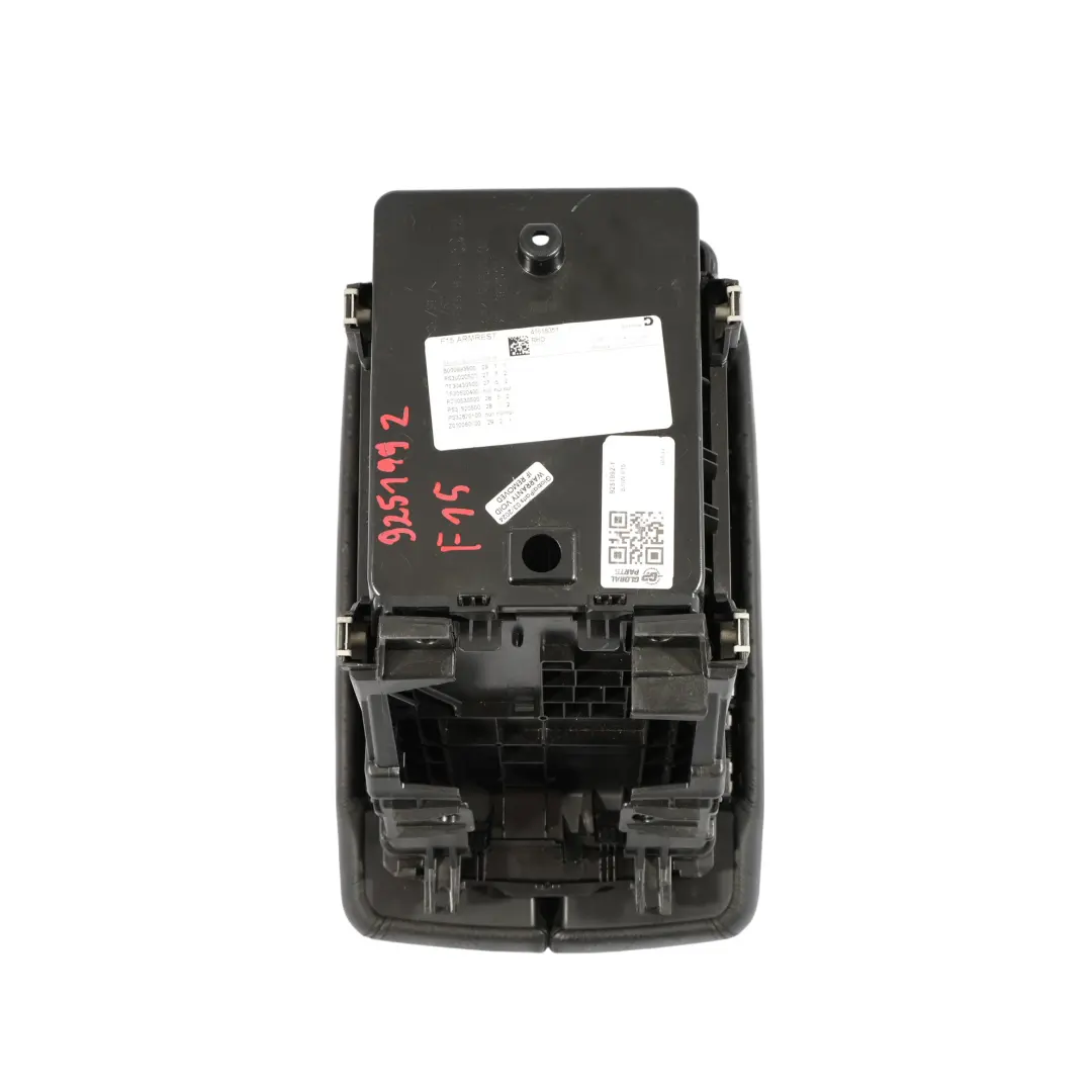  Bracciolo Portaoggetti BMW X5 F15 X6 F16 Console Centrale Pelle Nera - SKU 9251992-1 - Numero di parte 9251992
