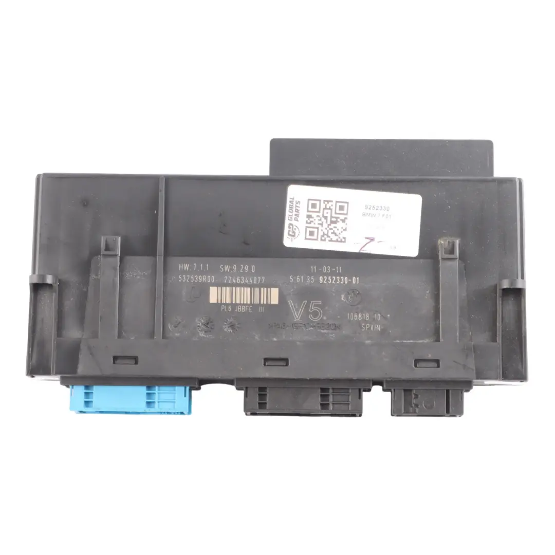 ECU Body Control Module Unit Junction Box Pl6 JBBFE III V5 to BMW F01 with Part number 9252330 BMW F01 ECU Body Control Module Unit Junction Box Pl6 JBBFE III V5 - SKU 9252330 - Part number 9252330