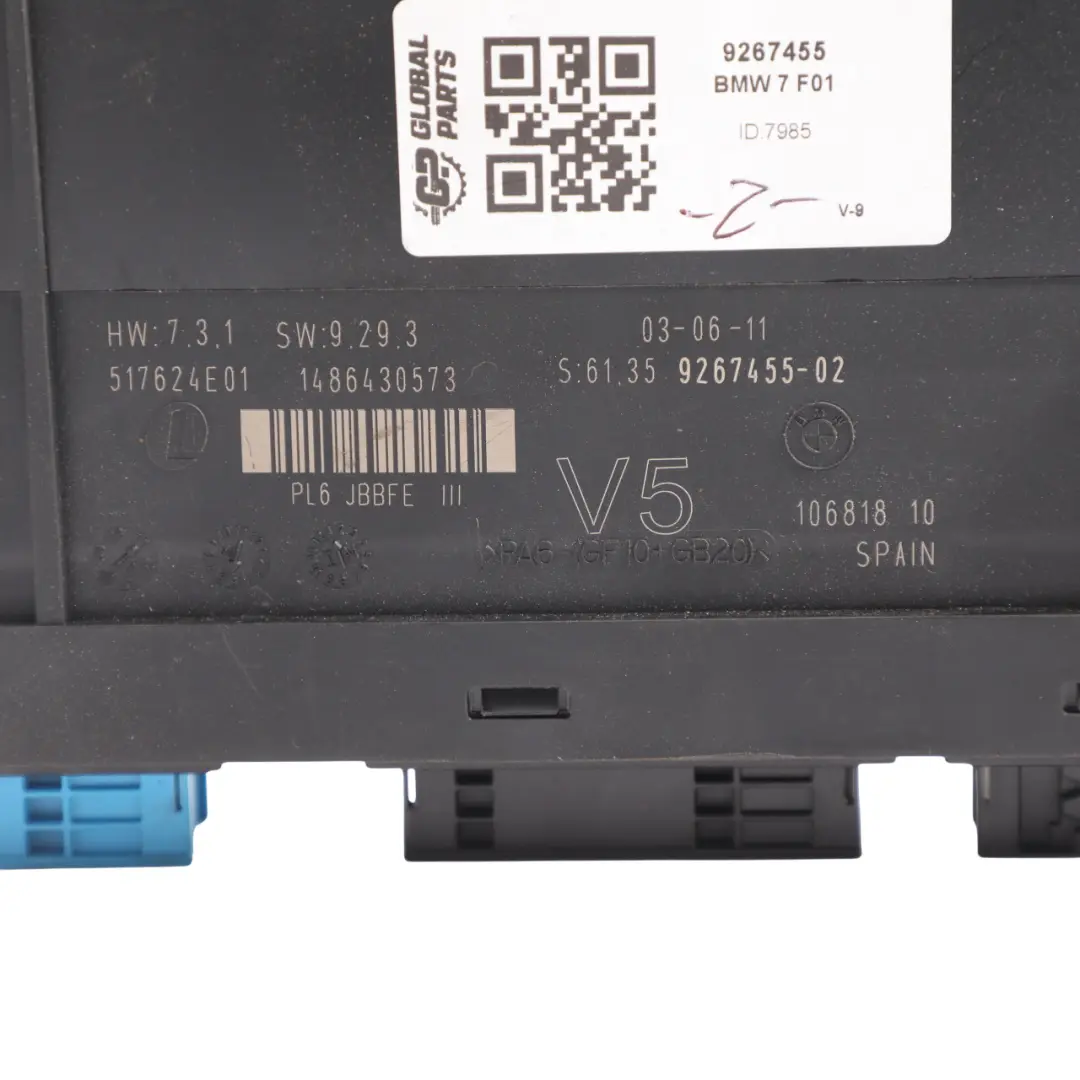 ECU Body Control Module Junction Box JBBFEIIIR LP to BMW F01 F02 with Part number 9267455 BMW F01 F02 ECU Body Control Module Junction Box JBBFEIIIR LP - SKU 9267455 - Part number 9267455