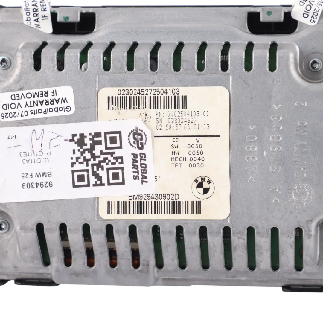  Monitor cruscotto BMW X3 F25 X4 F26 Schermo centrale di bordo 6,5" - SKU 9294309 - Numero di parte 9294309