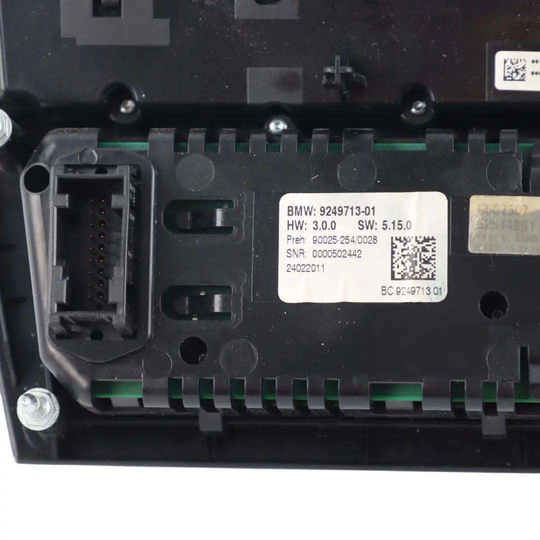 BMW F01 F02 Pannello Controlo Unità Interruttore Aria Condizionata Radio 9331872 - SKU 9328413-1 - Numero di parte 9328413